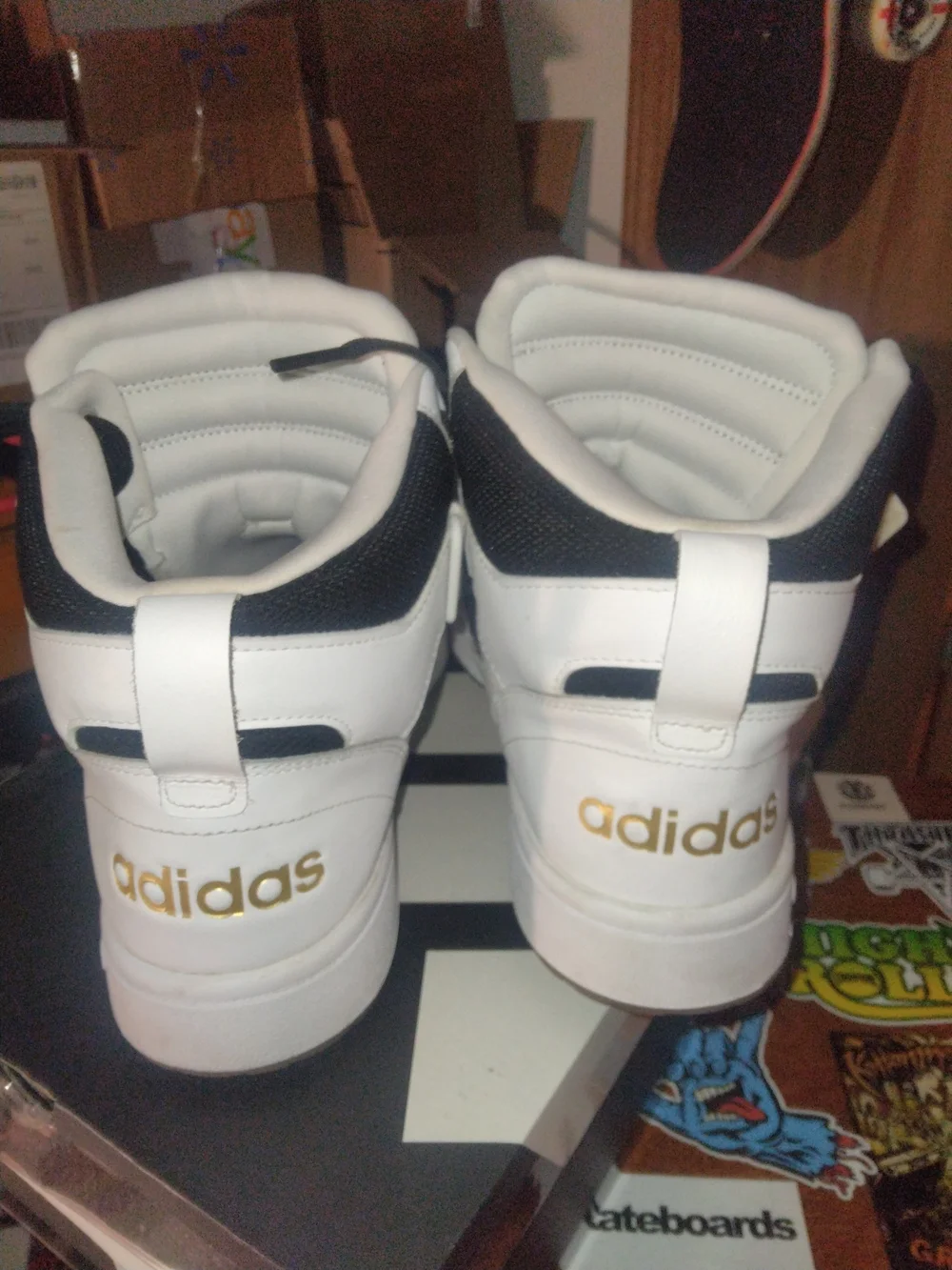 Adidas Black/White Postmove Mid - Size 12